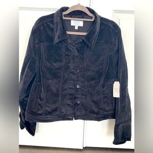 New with Tag Beautiful Evergreen Black Ladies Corduroy Jacket /  XL